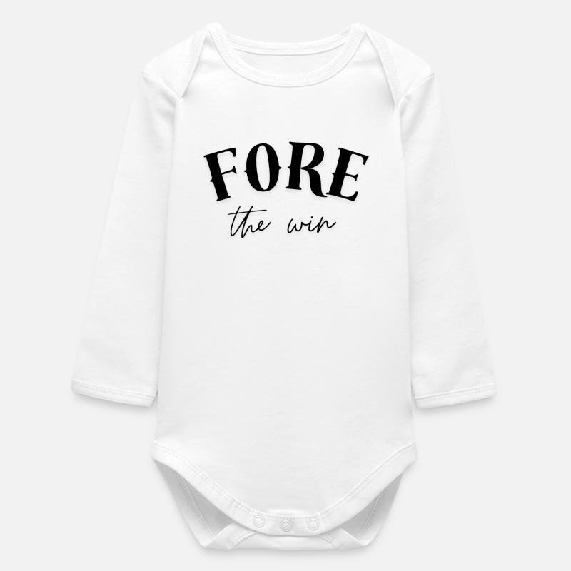 Fore the Win - Baby Organic Long-Sleeved Bodysuit - white