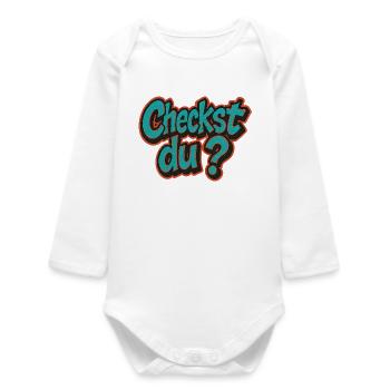 Humorvolles Checkst du? Design - Baby Organic Langarmbody - Weiß - Vorne
