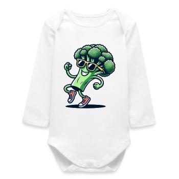 Broc Star en mouvement - Body bébé manches longues biologique - blanc - Devant