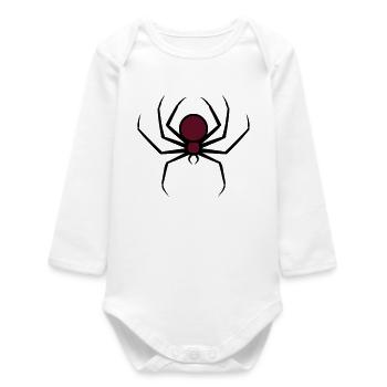 Spooky Halloween Creepy Goth Spider - Baby Organic Long-Sleeved Bodysuit - white - Front