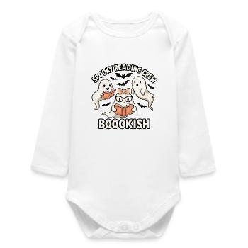 Ghostly Readers Squad - Baby Organic Long-Sleeved Bodysuit - white - Front