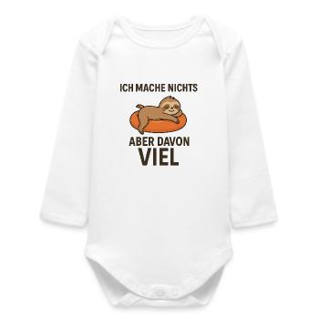 Leger sleeps on orange sponge - Baby Organic Long-Sleeved Bodysuit - white - Front
