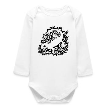 Salamandre Tribal - Body bébé manches longues biologique - blanc - Devant