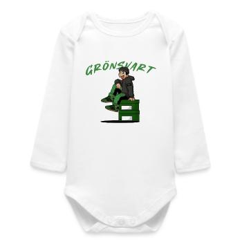 Green-Black Fashion - Baby Organic Long-Sleeved Bodysuit - white - Front