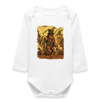 Steampunk Bigfoot Cryptid Sasquatch Gear Yeti - Body bébé manches longues biologique - blanc - Devant