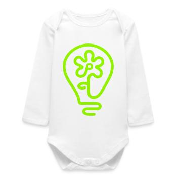 Flower Power - Baby Organic Long-Sleeved Bodysuit - white - Front