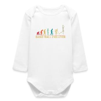 Basketball Evolution Progression Design - Body bébé manches longues biologique - blanc - Devant