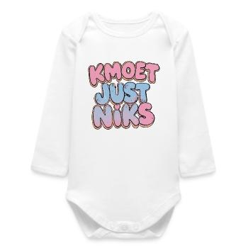 I JUST HAVE NOTHING Cartoon Aesthetic - Baby Organic Long-Sleeved Bodysuit - white - Front