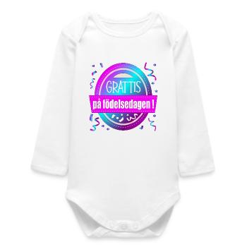 Joyeux anniversaire - Body bébé manches longues biologique - blanc - Devant