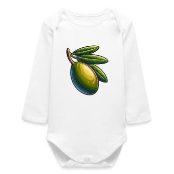 Olivie stilisiert für individuelles Nähen - Baby Organic Langarmbody - Weiß - Vorne