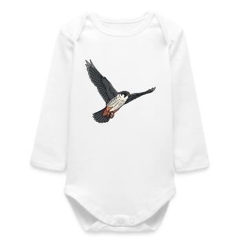 Tree Falcon Bird of Prey - Baby Organic Long-Sleeved Bodysuit - white - Front