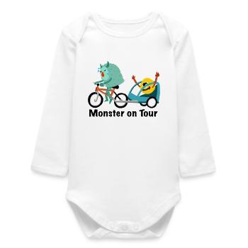 Monster on Tour - Baby Organic Long-Sleeved Bodysuit - white - Front