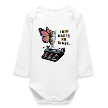 Butterfly Cat Chaos - Baby Organic Langarmbody - Weiß - Vorne