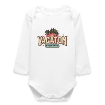 Vacation Retro - Baby Organic Long-Sleeved Bodysuit - white - Front