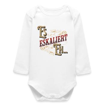 Vintage Es eskaliert eh - Baby Organic Langarmbody - Weiß - Vorne