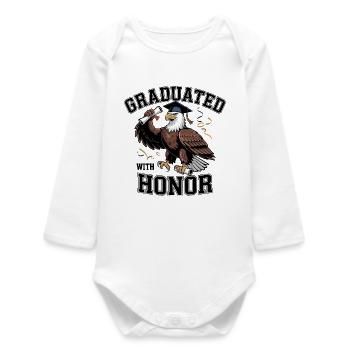 Graduation Eagle - Baby Organic Long-Sleeved Bodysuit - white - Front