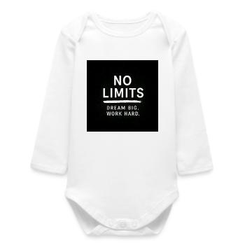 Dream Big Work Hard – Chemise de motivation - Body bébé manches longues biologique - blanc - Devant