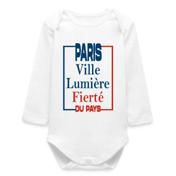 PARIS VILLE LUMIERE - Body bébé manches longues biologique - blanc - Devant