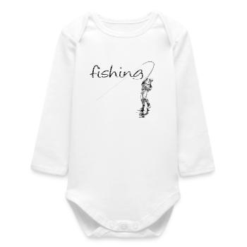 Fly fishing - Baby Organic Long-Sleeved Bodysuit - white - Front