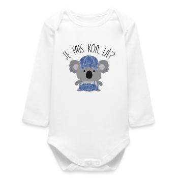 Koala Style Denim Casual - Baby Organic Long-Sleeved Bodysuit - white - Front