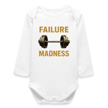 Failure and Madness Motivation Design - Baby Organic Long-Sleeved Bodysuit - white - Front