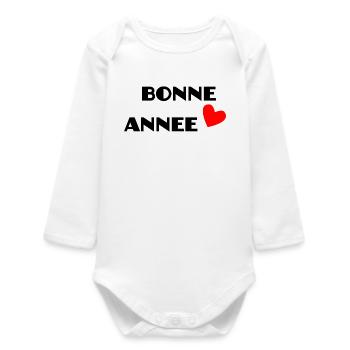 BONNE ANNEE. SAINT SYLVESTRE. NOUVELLE ANNÉE - Body bébé manches longues biologique - blanc - Devant