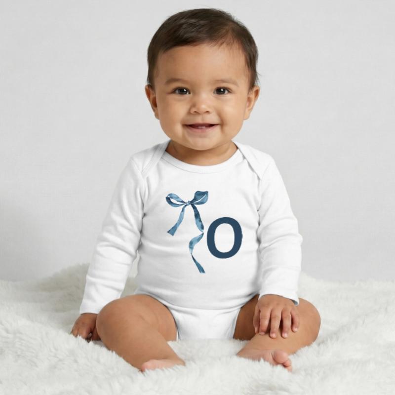 Monogramm oder Geschenkidee Baby Organic Langarmbody