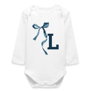 Monogramm l Geschenkidee - Baby Organic Langarmbody - Weiß - Vorne