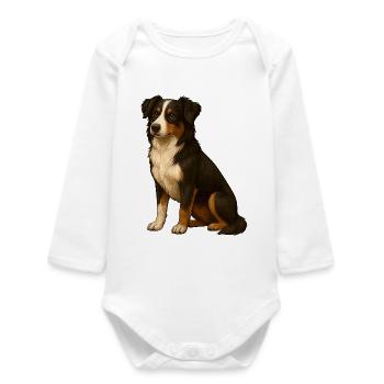 Border Collie - Body bébé manches longues biologique - blanc - Devant