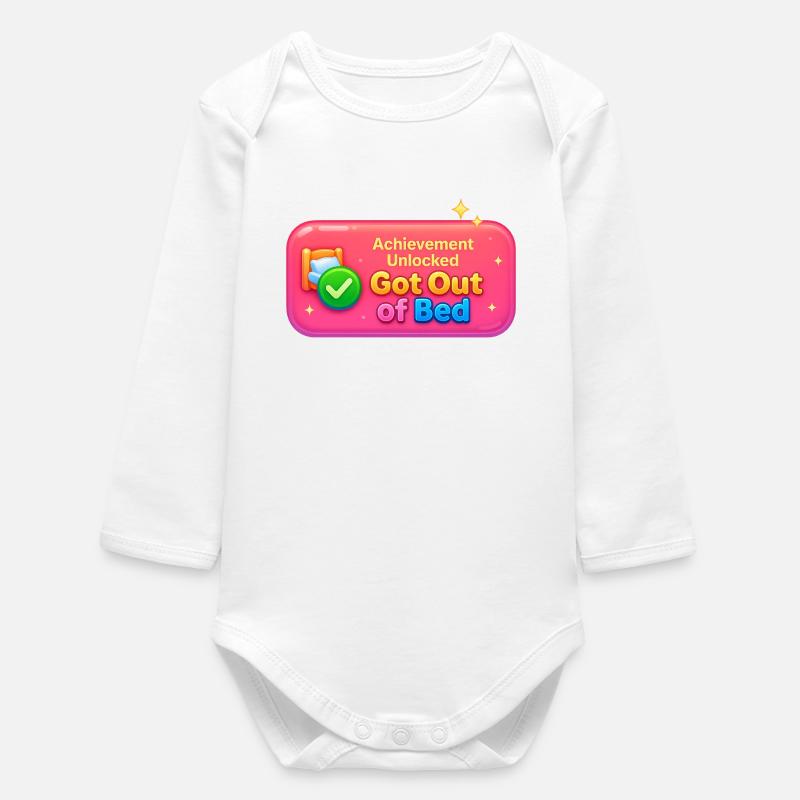 Réalisation réalisée : Conception hors du lit - Body bébé manches longues biologique - blanc