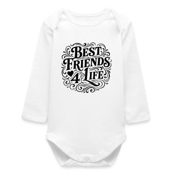 Best Friends Friendship - Baby Organic Long-Sleeved Bodysuit - white - Front