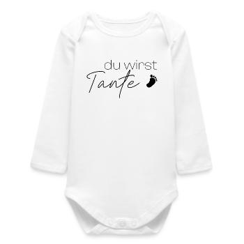 Du wirst Tante - Baby Organic Langarmbody - Weiß - Vorne