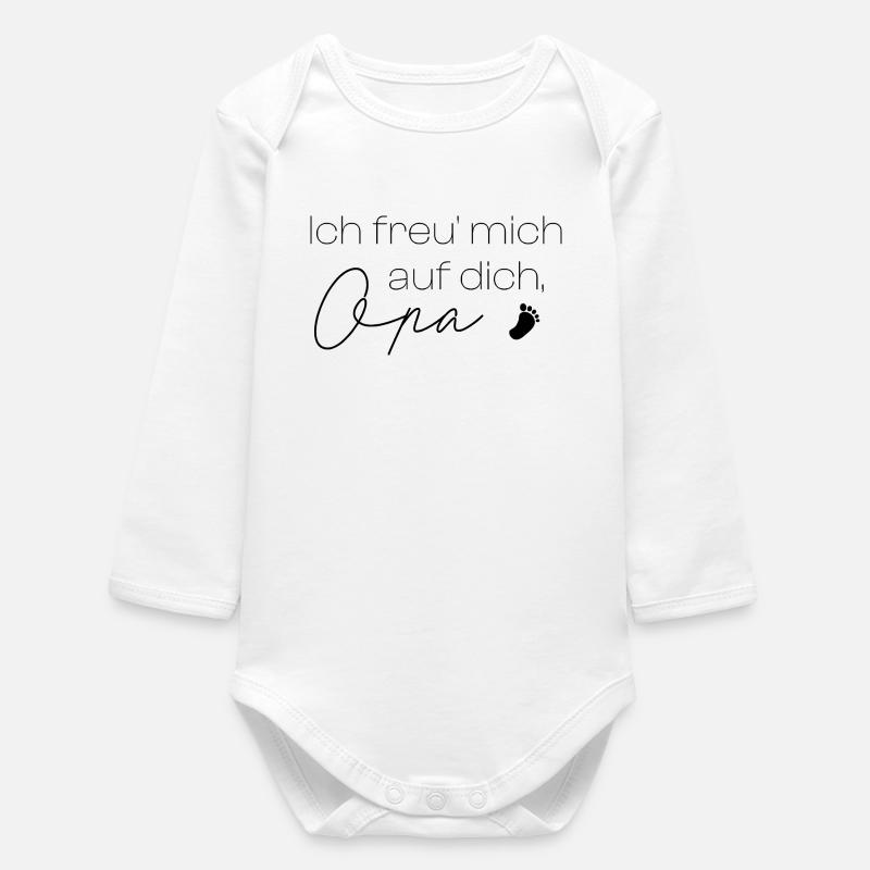 J’ai hâte de te voir, Papi - Body bébé manches longues biologique - blanc