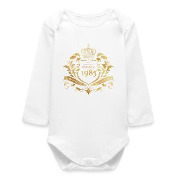 40th Birthday Semper Verum - Established 10/1985 - Baby Organic Long-Sleeved Bodysuit - white - Front