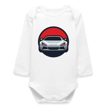 Motif de voiture de sport élégant - Body bébé manches longues biologique - blanc - Devant