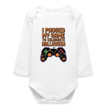 Halloween Gamer Quote Gaming - Baby Organic Long-Sleeved Bodysuit - white - Front