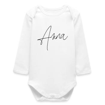 anna / handschrift design - Baby Organic Langarmbody - Weiß - Vorne