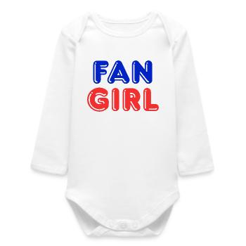 Fangirl outfit to cheer on sporting events - Baby Organic Long-Sleeved Bodysuit - white - Front