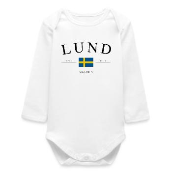 Lund Sweden – Holiday Souvenir & Gift - Baby Organic Long-Sleeved Bodysuit - white - Front