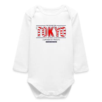 Tokyo City-style sunrise - Baby Organic Long-Sleeved Bodysuit - white - Front