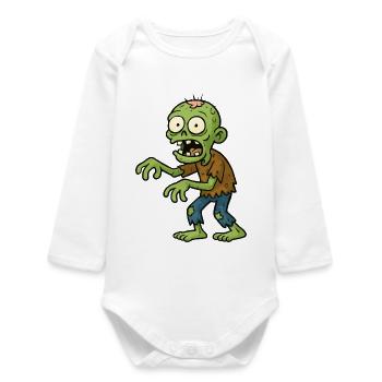 Creepy Comic Zombie - Baby Organic Long-Sleeved Bodysuit - white - Front