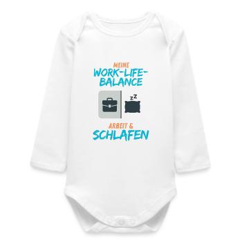 My Work-Life Balance: Work & Sleep - Baby Organic Long-Sleeved Bodysuit - white - Front
