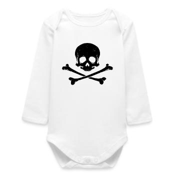 Skull and Bones - Baby Organic Long-Sleeved Bodysuit - white - Front