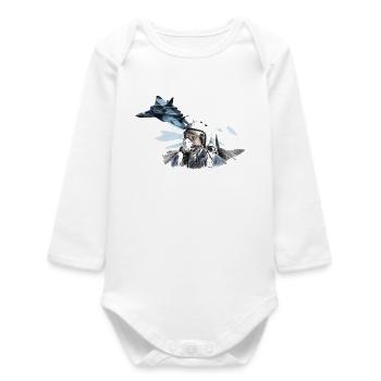 Pilote de jet - Body bébé manches longues biologique - blanc - Devant