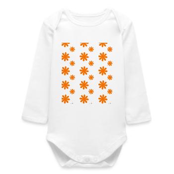 Fleurs d’oranger sur fond noir - Body bébé manches longues biologique - blanc - Devant