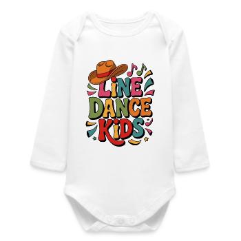 Police colorée pour enfants de danse en ligne - Body bébé manches longues biologique - blanc - Devant