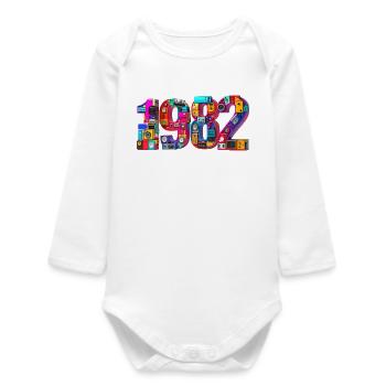 1982 – Naissance, Admission, Inscription à l’école, Mariage, Mariage - Body bébé manches longues biologique - blanc - Devant