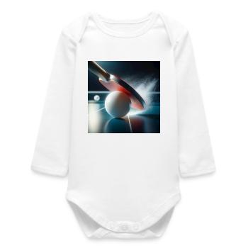 Sports, tennis de table - Body bébé manches longues biologique - blanc - Devant