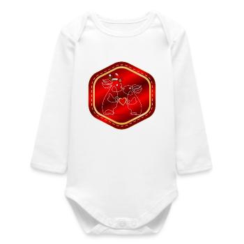 CHRISTMAS COUPLE BUNNIES - Baby Organic Long-Sleeved Bodysuit - white - Front
