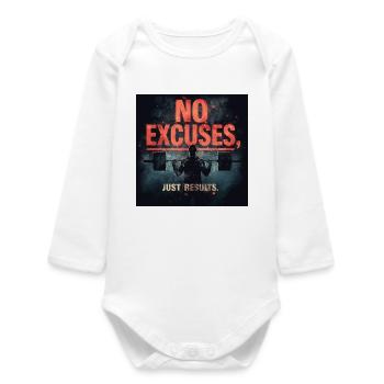 Pas d’excuses, juste des résultats – Neon Gym Motivation du - Body bébé manches longues biologique - blanc - Devant